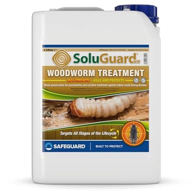 Soluguard Solución Anticarcoma - 5L - Tratamiento Preventivo y Curativo Contra La Termita, Carcoma, e Insectos Xilófagos