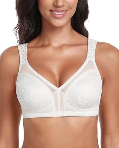 Lemorosy - Sujetador Reductor para Mujer Minimizador Copa Completa Básico Cómodo para Diario sin Aros sin Relleno（95C,Blanco）