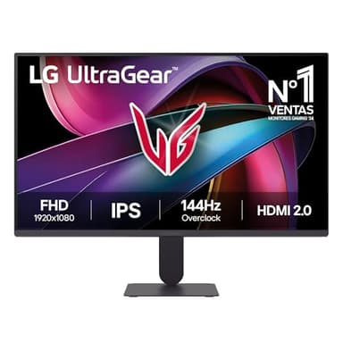 LG 24G411A-B - Monitor Gaming Ultragear 23,8", IPS Full HD, 16:9, 144Hz, 1ms, G-Sync y FreeSync, HDR10, Pivotable, Altura Ajustable, Negro