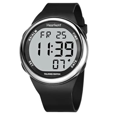 Hearkent Reloj parlante en español Que Habla Claro y Alto, Hora, Fecha y Hora de Alarma Personas Mayores, Personas con discapacidad Visual o ciegas-(2105 Plata)