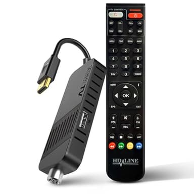 Hd-line Decodificador Digital terrestre DVB-T2 2024, Full HD 1080P, Mando a Distancia Bluetooth, Oculto detrás de la TV, Pantalla Digital, H265 HEVC 10 bits