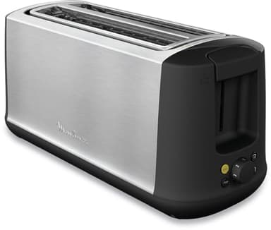 Moulinex Subito Select, Tostadora de 2 ranuras largas, 7 niveles de tostado, descongela, recalienta, función ECO, exterior acero inoxidable, bandeja recogemigas extraíble, palanca elevadora, LS342D10