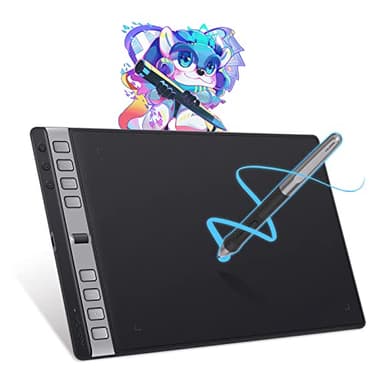 HUION Inspiroy 2 L Tableta Gráfica, 10.5 x 6.56 Pulgadas, Negro, Compatible con Mac, PC, Linux y Android, para Creación de Arte Digital, Edición de Fotos y Trabajo de Diseño