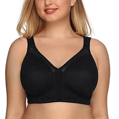 DotVol sin Aros Sujetador Reductor para Mujer Tallas Grandes Diario Bra （95E,Negro
