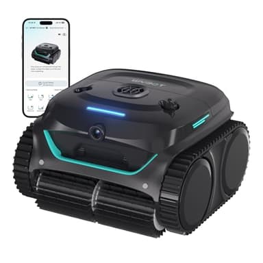 WYBOT (Modelo) Robot Piscina C2 Vision-A inalámbrico con cámara IA, filtración Ultrafina, Alta succión, Limpieza de Fondo/Paredes y línea de Agua, navegación Inteligente – Negro y Verde Intenso