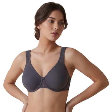 Selene, Sujetador Reductor para Mujer con Tirantes Anchos Comfort y Aros, Sin Relleno, Colección Lorea, Color Gris, Talla 95D