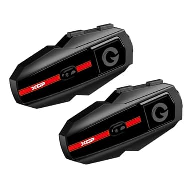 XGP Intercomunicador Casco Moto Bluetooth, Auriculares Moto para 2 Motociclistas 1000M Sistema de Comunicación, Audio Multitarea, Música Compartida, IP67 Impermeable, Universal Kit Manos Libres, Dos