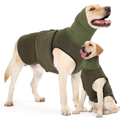 HEYWEAN Chaleco Anti-Ansiedad para Perros con Capucha Calmante y Tiras Reflectantes Abrigo Calmante para Perros Chaqueta Perro Alivio Ansiedad para Tormentas Fuegos Artificiales Viajes y Separación