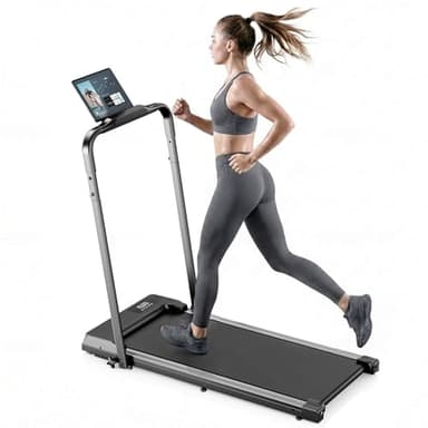 Cinta de Correr Eléctrica Plegable para Hogar–Actualizada, Duradera y Portátil para Fitness en Casa, con Soporte para Tablet de Ventosa Fuerte y Mando a Distancia, Máx. 10 km/h para Cardio y Caminata
