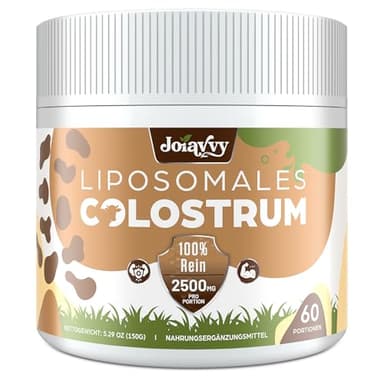 Liposomal Calostro Bovino en Polvo, 60% IgG, Natural de Vacas Alimentadas con Pasto, Salud Inmunitaria y Digestiva, Rico en Inmunoglobulinas Activas, Aminoácidos y Lactoferrina, Sin Gluten