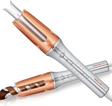 SHEGLAM Rizador automático de 25mm con revestimiento de cerámica, 3 niveles de temperatura (170-210°C), calentamiento rápido – Enrollador de rizos giratorio automático para rizos