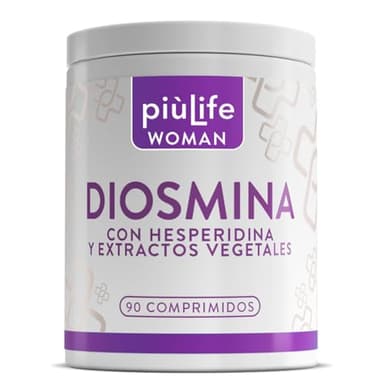 Diosmina Hesperidina 1000mg 90 Comprimidos PiùLife, Con Centella Asiatica, Castaño De Indias Y Vid Roja Circulacion, Para Piernas Hinchadas, Piernas Cansadas Circulacion, Varices