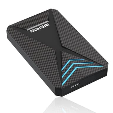 SUHSAI Disco Duro Externo para Juegos de 1 TB con Luz RGB, Disco Duro USB 3.0 para Almacenamiento de Datos, Disco Duro para PC, Laptop, Mac, Smartphones, Consola de Juegos, PS4, PS5