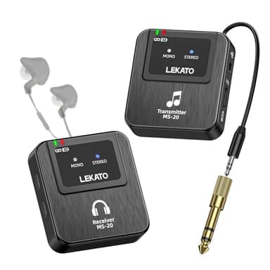 Lekato Sistema de monitoreo inalámbrico profesional 2.4G estéreo IEM con transmisor y receptor, OTG, adecuado para muestras de cinta, actuaciones en directo (1TX+1RX)