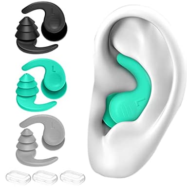 Tapones oidos Natación para Adulto, 3 Pares de Tapones Oidos Silicona Natacion,Tapones para los Oídos para nadar, surfear para Adulto