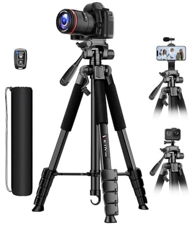 Victiv 172cm Tripode Camara, Tripode para Movil con Soporte Teléfono & Control Remoto, Tripod Camara Reflex para Sony Nikon Canon, Ligero Trípode Móvil para iPhone 17/16/15/14/13/12Pro MAX