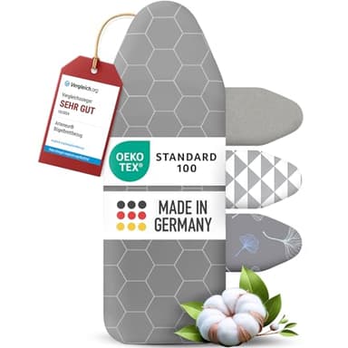arteneur® - Premium Funda Tabla de Planchar Ajustable I I 4 Capas I 5 Tallas I Refleja el Calor y el Vapor I OEKOTEX100 I Banda Elástica I para Tables de Planchar 120x40 cm