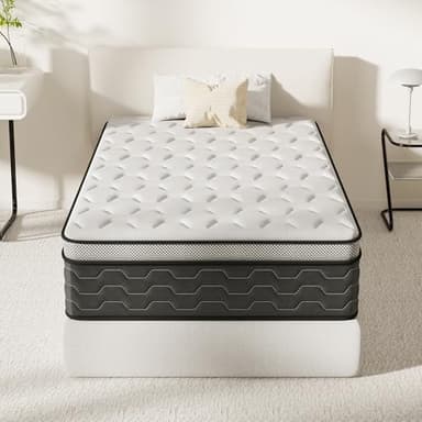 DEWINNER Colchon 90 x 190 | Altura 27 cm | Colchones Viscoelástico con Muelles Ensacados | 7 Zonas | Firmeza Media | Ideal para Habitaciones Pequeñas y Una Persona | Transpirable | Ergonómico