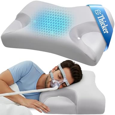 Almohada de espuma viscoelástica CPAP para dormir de lado, almohada para apnea del sueño, almohadas nasales CPAP adecuadas para todos los usuarios de máscaras CPAP, almohada ortopédica de apoyo para