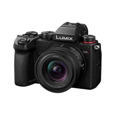 Panasonic Lumix S5D, Cuerpo de Cámara Sin Espejo de Fotograma Completo, con Lente S-R1840E 18-40 mm S, 24,2 MP, Grabación 4K 60P, Live View Finder, Monitor De Ángulo Libre, Wi-Fi, Negra