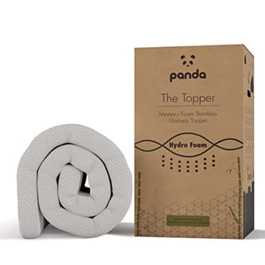 Panda Cubrecolchón de bambú de 5 cm de Grosor, hipoalergénico, Soporte ortopédico, hidroespuma refrescante, tamaño Doble de la UE