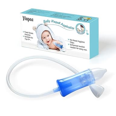 Aspirador nasal para bebé y no es necesario filtros higiénicos, aspirador nasal reutilizable, caja de almacenamiento y cepillo de limpieza, puntas de silicona suave y versión de succión reforzada