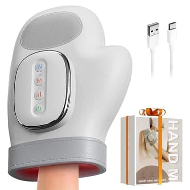 Cordless Electric Hand Massager with Heat Therapy & Compression, 5 Adjustable Levels, 3 Modes for Arthritis, Carpal Tunnel & Hand Fatigue Relief, Portable & Rechargeable for Home & Travel