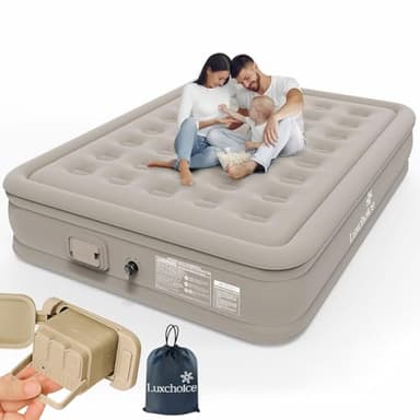 Luxchoice Cama de Aire para 2 Personas Colchón de Aire Autoinflable con Bomba PortáTil y Antidesgaste y Antiruido Tejido de Primera Calidad Colchón Inflable para Camping O Uso DoméStico