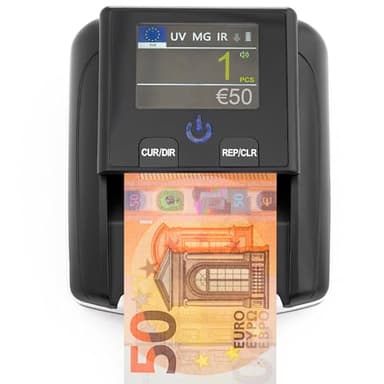 Zenacasa Detector Billetes Falsos, UV/MG/IR – Detector de Billetes Falsos Euros, Dólares y Libras
