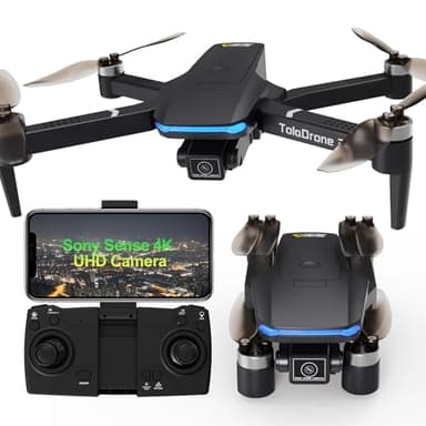 Toladrone Dron con Cámara 4K UHD para Adultos, Drone GPS con Motor sin Escobillas, Transmisión FPV 5G, Función Sígueme, Retorno Automático, Drones para Principiantes TD31GPS