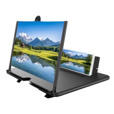 Lupa de teléfono móvil – Proyector de escritorio 3D HD, soporte de aumento plegable para teléfono móvil | Lupa de teléfono móvil para personas mayores, ver vídeos, noche de cine, casa, viajes, pausa