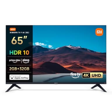 XIAOMI TV F 65, 65 Pulgadas (165 cm), 4K UHD, Smart TV, Fire OS8, Control por Voz Alexa, HDR10, MEMC, Modo Game Boost 120Hz,2GB+32GB, Compatible con Apple AirPlay