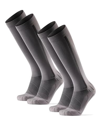 DANISH ENDURANCE Calcetines de Compresión Mujer y Hombre, 1 o 2 Pack, Gris/Nero, 39-42