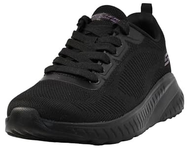 Skechers Bobs Squad Chaos Face Off, Zapatillas de Deporte Mujer, Black Engineered Knit Trim, 38 EU