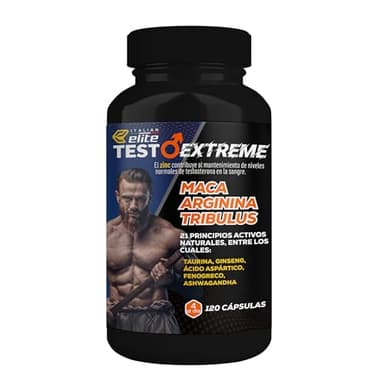 Italian Elite® Testo Extreme 120 cápsulas Maca 8000mg. Potenciador Estimulante Natural de la Testosterona con Tribulus, Fenogreco, Zinc, Arginina, Ashwagandha, Vitaminas y Minerales.