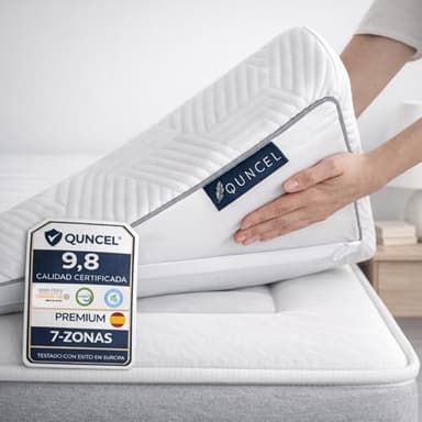 Topper Viscoelástico 90x190 Híbrido ViscoGel | 7 cm | Alivia Dolor de Espalda y Cervicales | Descanso Profundo | Mattress Topper 90x190 | Sobrecolchon Premium Ergonómico