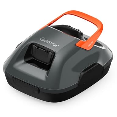 (Nuovo 2026) Gosvor Robot Limpiafondos Piscina Inalámbrico - Aspirador Piscina, 90 Min Autonomía, Autoestacionamiento, Fácil Uso, Robot Piscina para Suelo, Piscinas 80m², Gris-Naranja