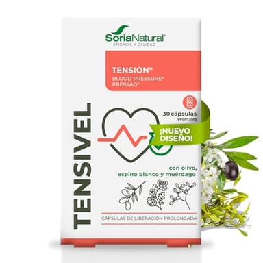 Tensivel con extracto de olivo, espino blanco y muérdago - apoyo al bienestar cardiovascular diario - fórmula vegetal equilibrada - 30 cápsulas liberación prolongada - Soria Natural