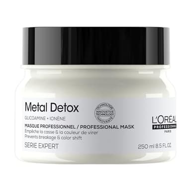 L'Oréal Professionnel, Mascarilla Metal Detox Protectora e Hidratante, Anti-Rotura, Fortalece el Cabello, Detiene la Rotura, Fórmula Nutritiva Enriquecida con Glicoamina, Todo tipo de cabello, 250 ml