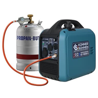 Generador inversor Könner & Söhnen KS 1900iG S LPG de 2,0 kW, combustible dual, generador de corriente inversor Eco-Mode, de gasolina para uso en exteriores, de gasolina, Euro-5