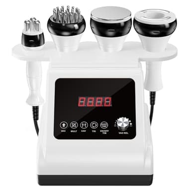 Qewher 4 EN1 Radiofrecuencia Facial y Corporal, 40K Cavitacion y Radiofrecuencia Corporal Masajeador Anticelulitico Piel Apretada Modelado Masajeador Celulitis