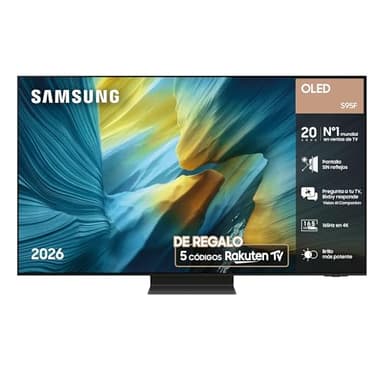 Samsung TV 65 Pulgadas OLED S95F 4K Smart TV con Vision AI, Pantalla SIN Reflejos y Paquete de contenidos Rakuten TV [Clase de eficiencia energética F]