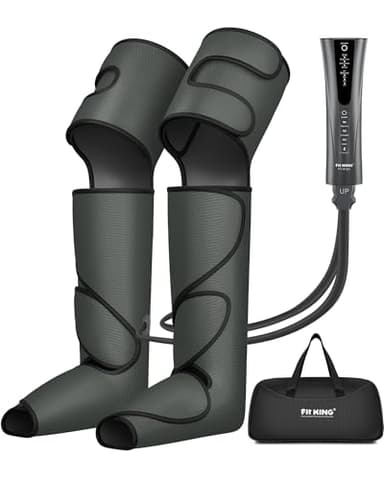 FIT KING Botas Presoterapia Piernas con Compresión Aire, Presoterapia para Casa, Alivia Dolor, Mejora Circulación y Varices Para Oficinistas y Mayores (Pies, Pantorrillas y Muslos)