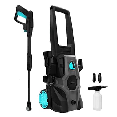 Cecotec Hidrolimpiadora de Alta Presión HydroBoost 1400 EasyGo. 1400W, Hogar, Jardín o Coche, Caudal de 426l/h, 105 Bares de Presión, Bomba de Aluminio, Ruedas, Radio de Acción 11m