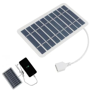Panel Solar Portátil de 2W 5V con Conector USB, Cargador Solar Impermeable y Duradero para Teléfono Móvil, Power Bank, para Viajes y Actividades al Aire Libre, Marco de Placa Epoxi Robusto (1 Pieza)