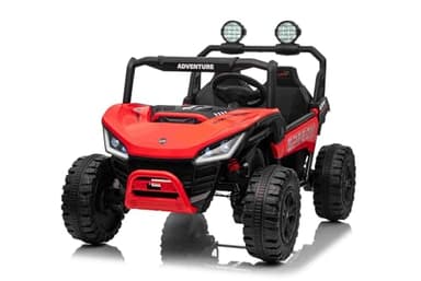 Coche eléctrico para niños T-Rex Ride 4x4, Dos plazas, 24V, Rojo, Reproductor MP3 con Entrada USB/AUX, tracción 4x4, batería de Litio, suspensión, Control Remoto, Luces LED