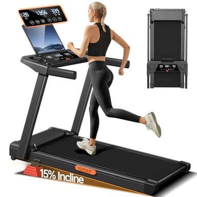 LONTEK Cinta de Correr Plegable con Inclinación 15%, Cinta de Andar Plegable 12KM/H,Caminadora Electrica para Casa Equipado con un Motor de 3,0 CV y Pantalla LED,136KG
