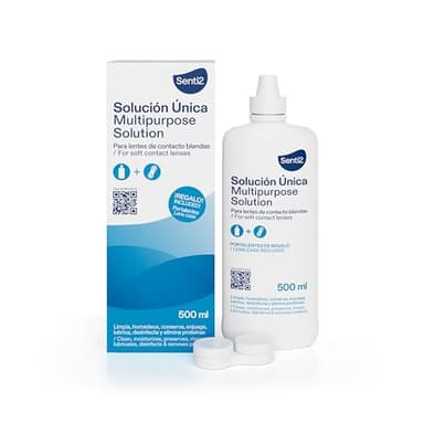 Senti2 Solución Única para lentes de contacto blandas - Liquido lentillas- 500ml