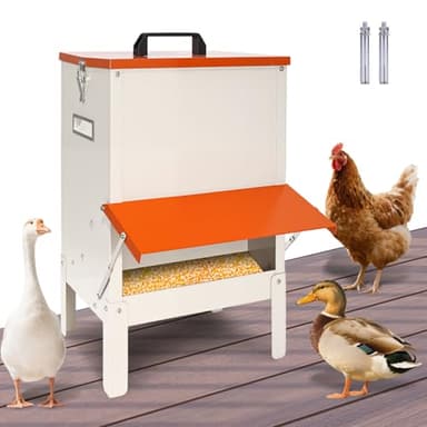 Svauoumu Comedero Gallinas Anti Ratas,Comida AutomáTico Para Pollos Sin Desperdicios,18kg Comedero Polloscomedero Colgante para Gallinas,Resistente A La Lluvia,Alta Capacidad para Aves de Corral
