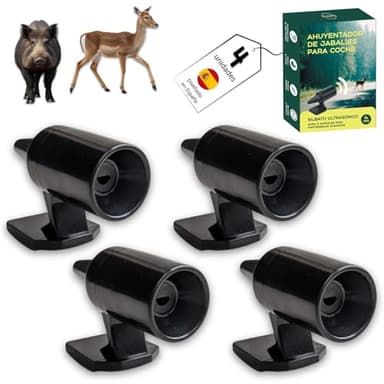 Mablik® Ahuyentador de Jabalies (Set de 4 uds) – Silbato Ultrasónico Anticolisión para Jabalíes, Ciervos y Zorros – Ahuyentador de Animales para Coche, Moto o Furgoneta (4 Unidades)